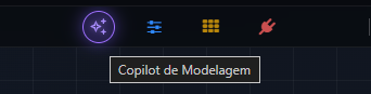 Botão Copilot de Modelagem no cabeçalho do Agent Builder